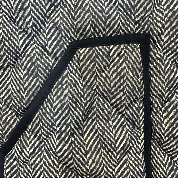 J. Crew Factory Black &‎ White Herringbone Down Fill Vest Size M - Picture 8 of 10